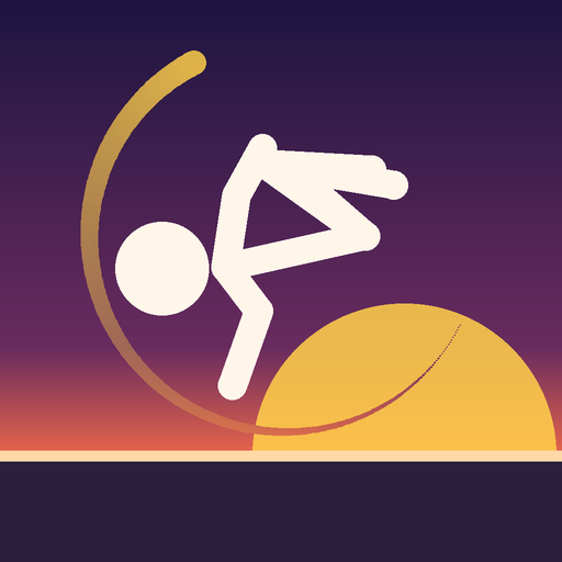 Stick the Flip app icon: a stick figure mid-backflip at sunset